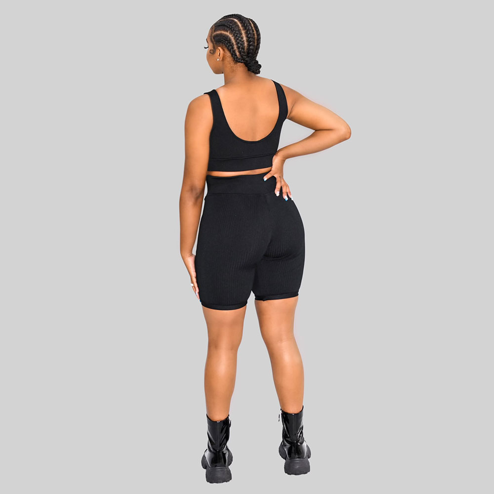 Ribbed Biker Shorts Set – Haus of Reyah Boutique